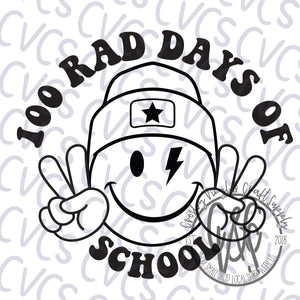100 Days - Rad Days Peace Smiley