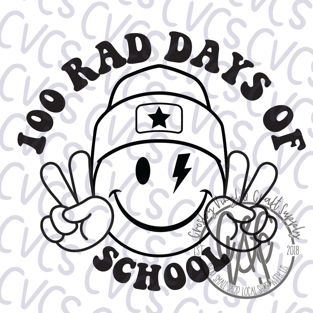 100 Days - Rad Days Peace Smiley