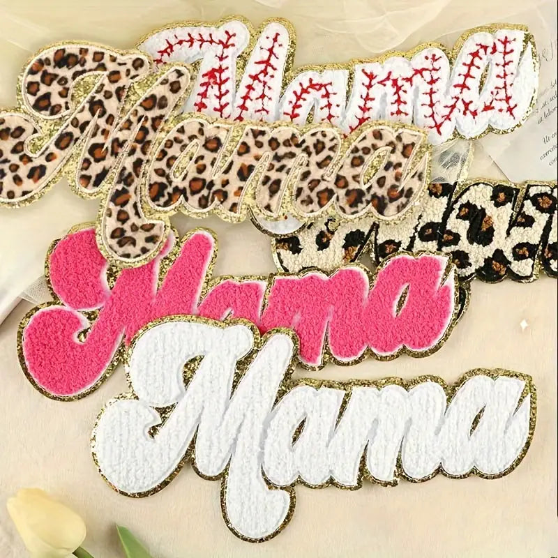 Mama Lightning Bolt Iron On Patch