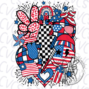 America Disco Ball Red White and Blue