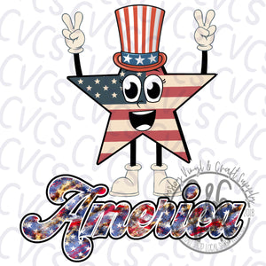 America Peace Sign Star