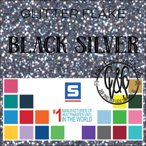 Glitter Flake-Black/Silver