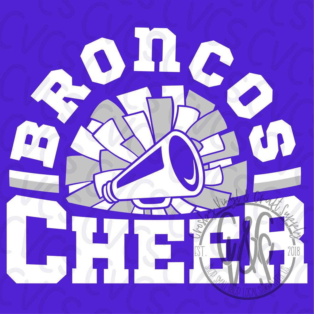 Broncos Cheer Pom and Megaphone