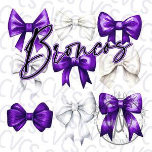 Broncos Coquette Bows