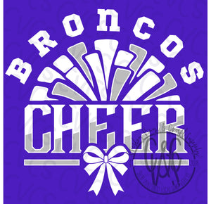 Broncos Pom Cheer Bow