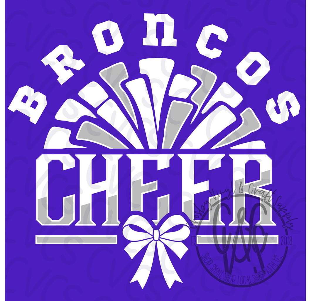 Broncos Pom Cheer Bow