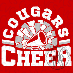 Cougars Cheer Pom and Megaphone