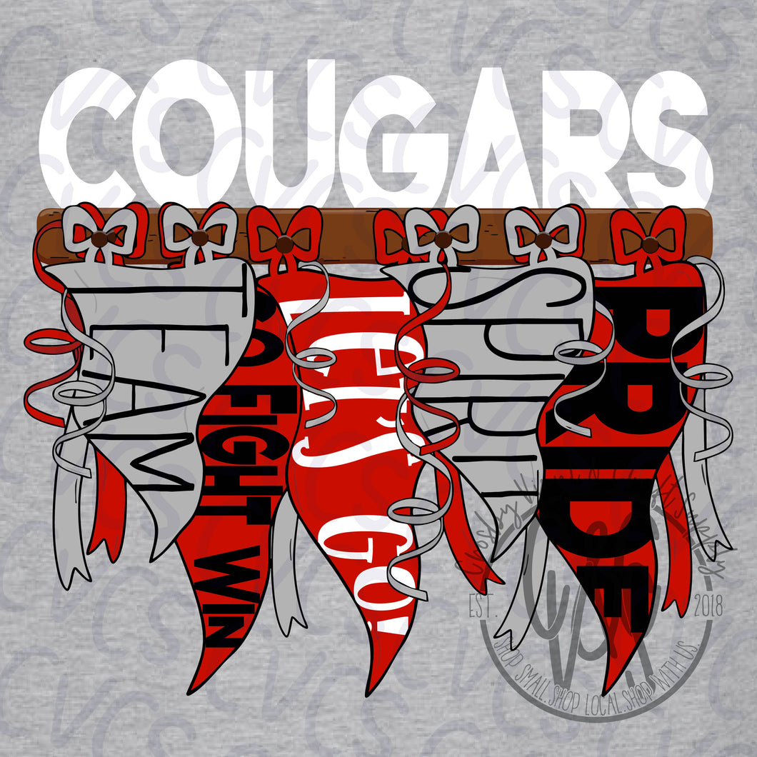 Cougars Hanging Banner Flags