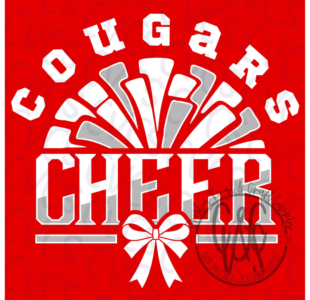 Cougars Pom Cheer Bow
