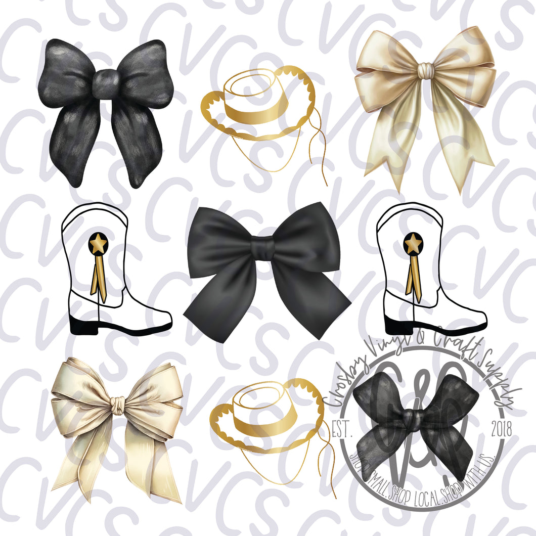 Dance Coquette Bows - Black & Gold