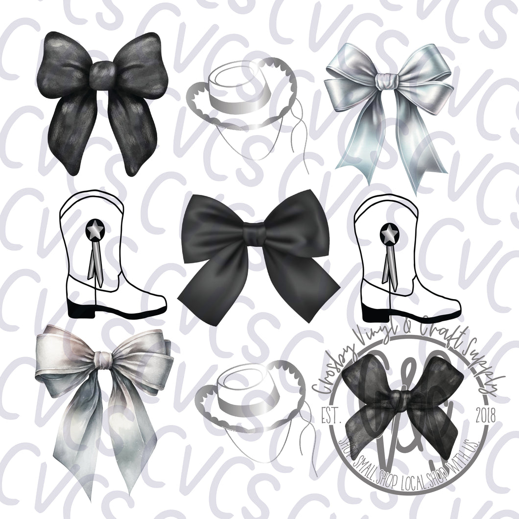 Dance Coquette Bows - Black & Silver