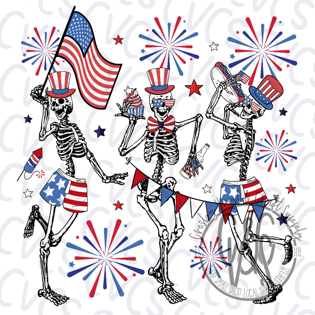 Patriotic Dancing Skeletons