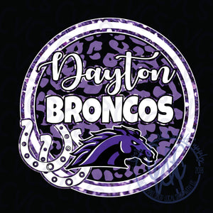 Dayton Broncos Circle Leopard