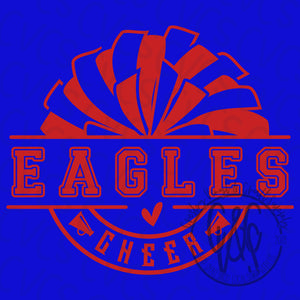 Eagles Pom Cheer Circle Logo