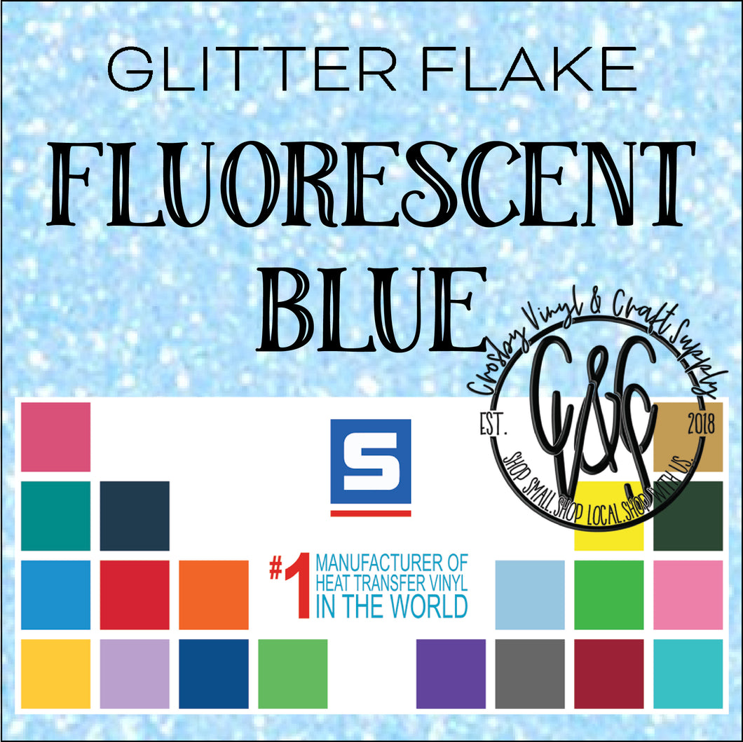 Glitter Flake-Fluorescent Blue