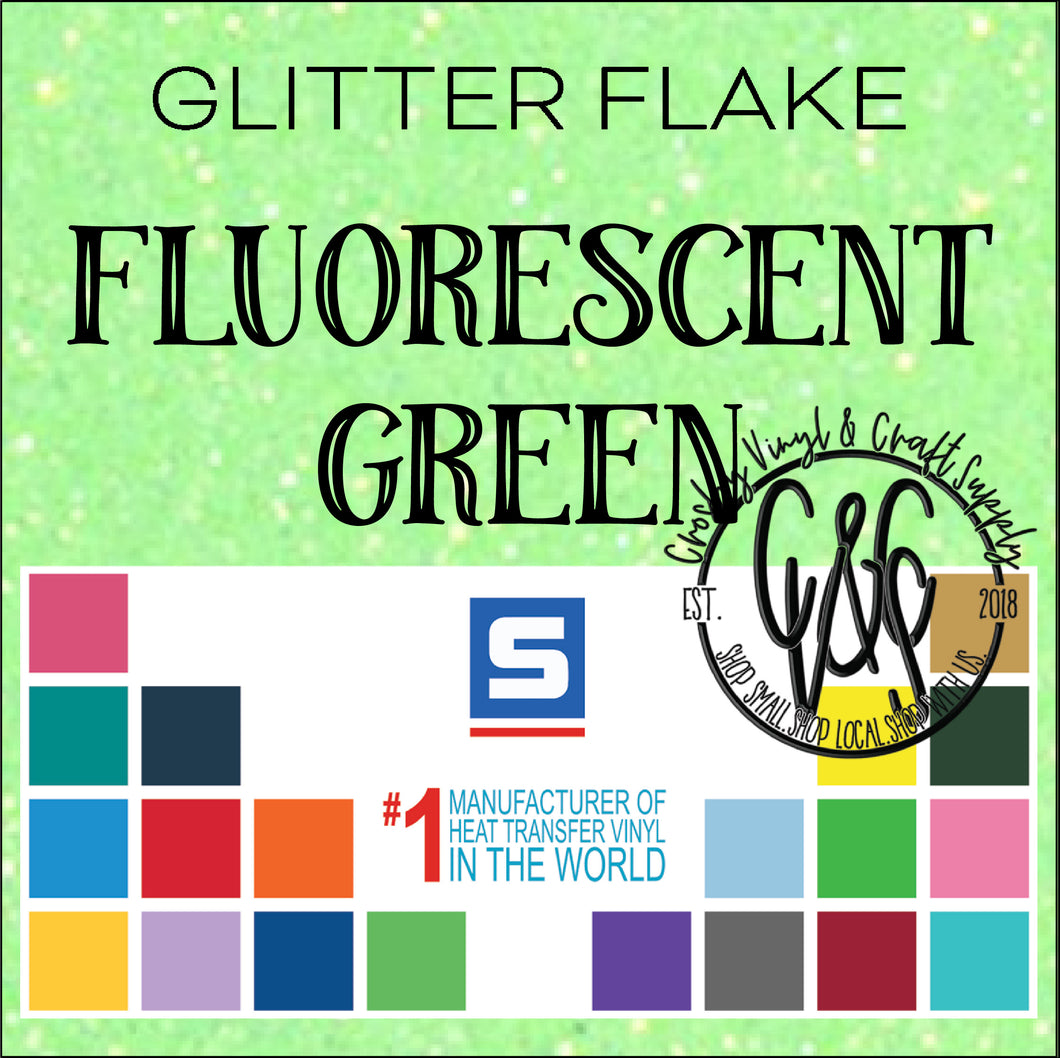 Glitter Flake-Fluorescent Green