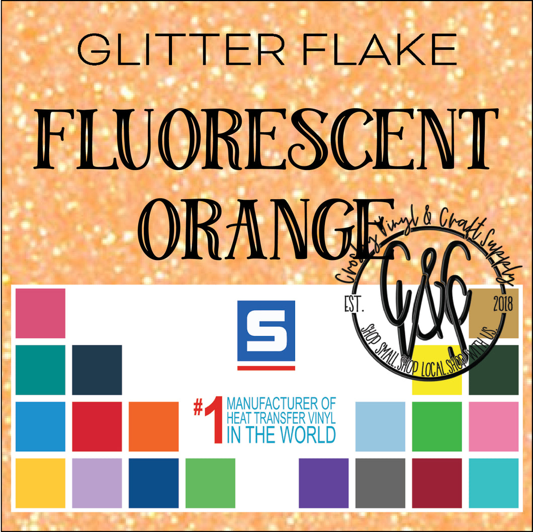 Glitter Flake-Fluorescent Orange