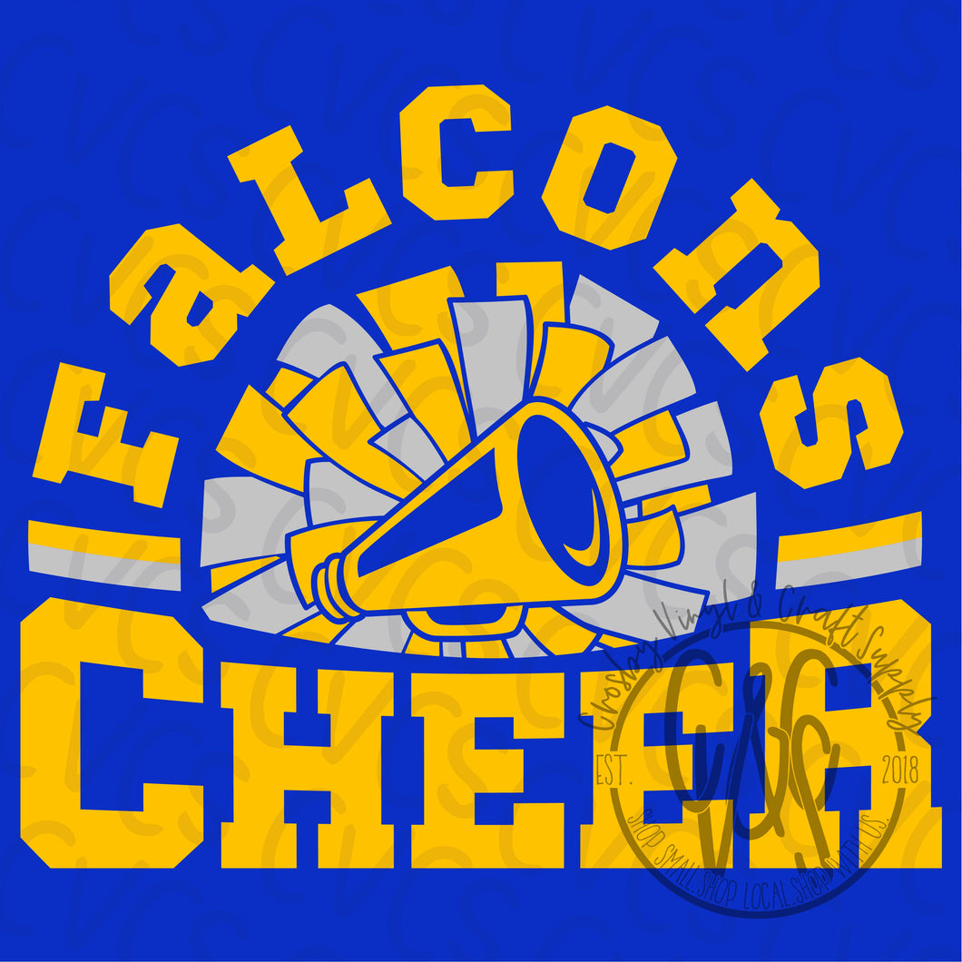 Falcons Gold Cheer Pom and Megaphone