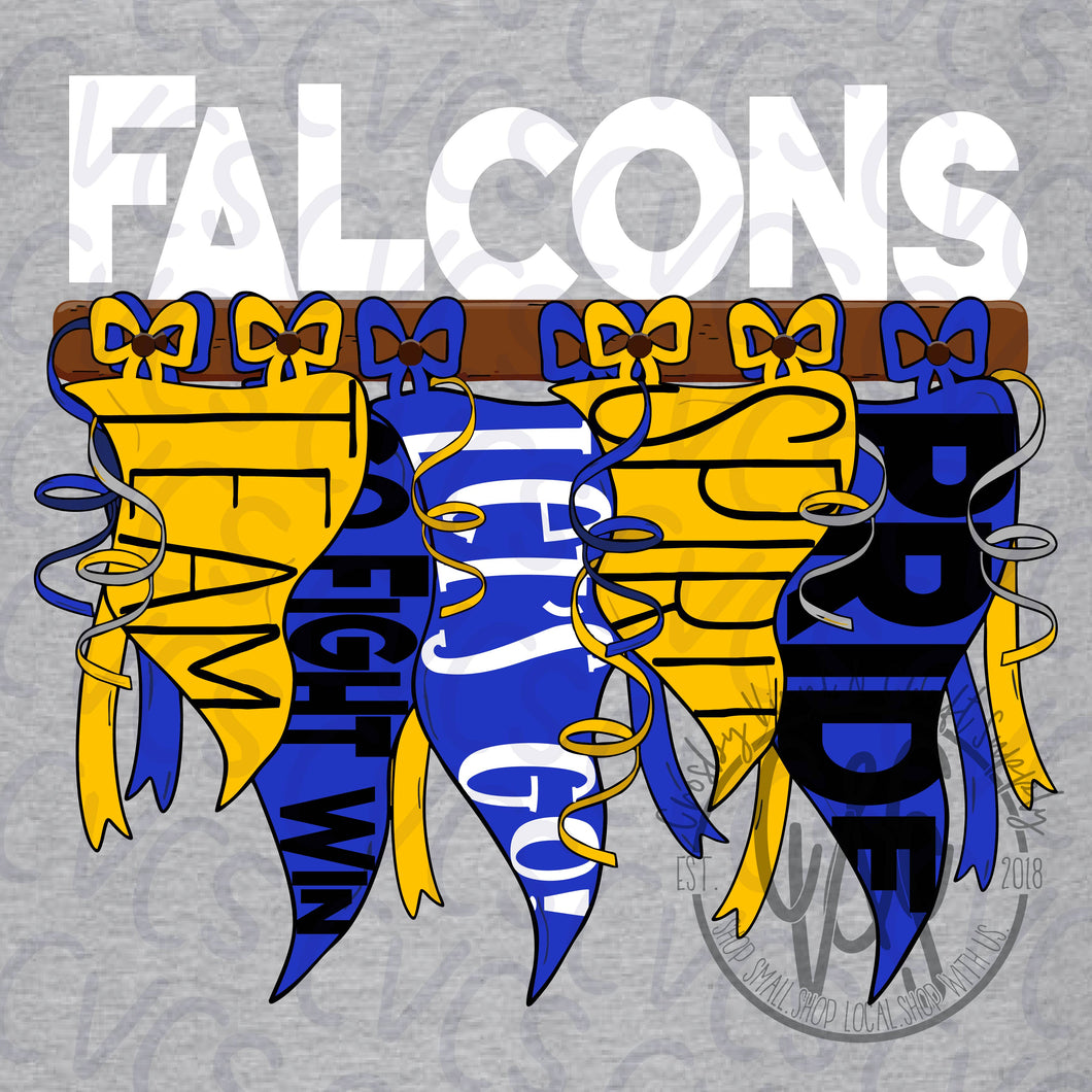 Falcons Gold Hanging Banner Flags