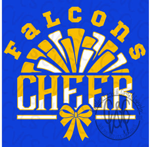 Falcons Gold Pom Cheer Bow
