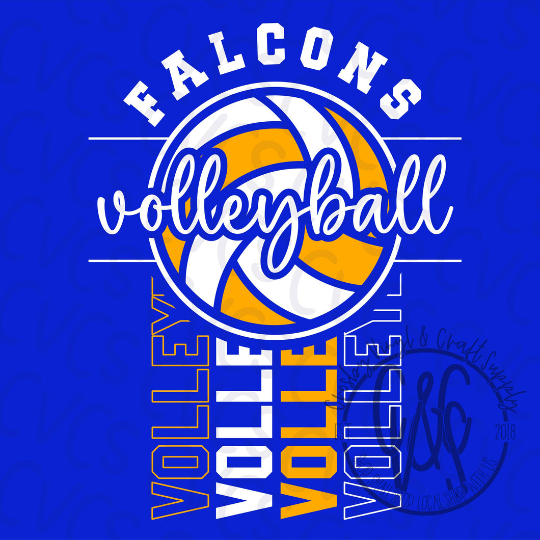 Falcons Gold Volleyball Fan