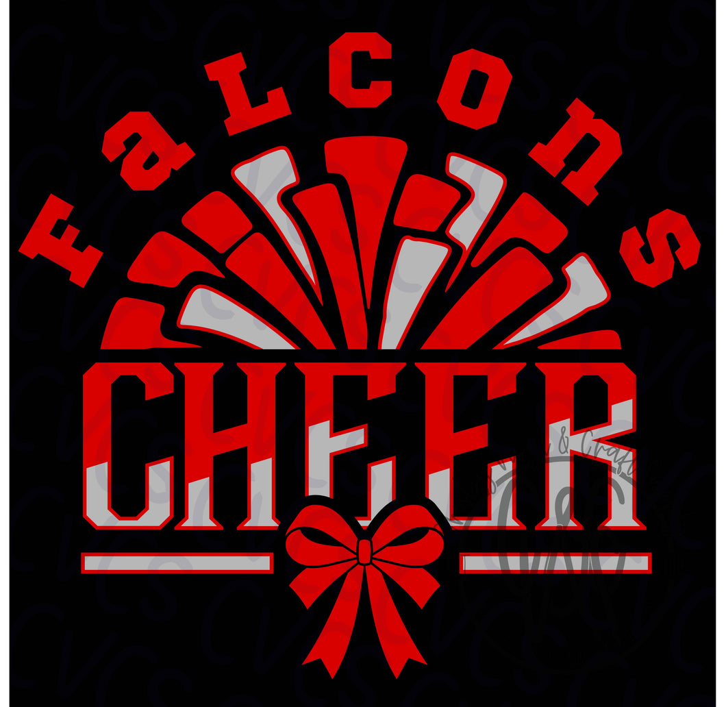 Falcons Pom Cheer Bow