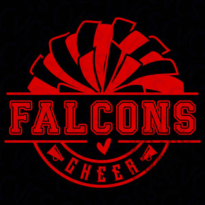 Falcons Pom Cheer Circle Logo