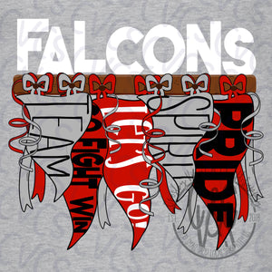 Falcons Red Hanging Banner Flags