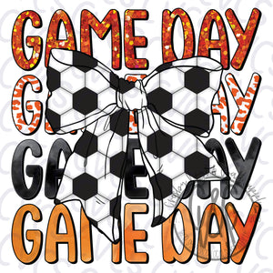 Game Day Orange Bow - Soccer