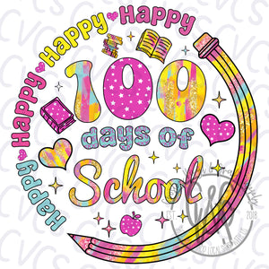 Happy 100 Days Round Pencil Bright