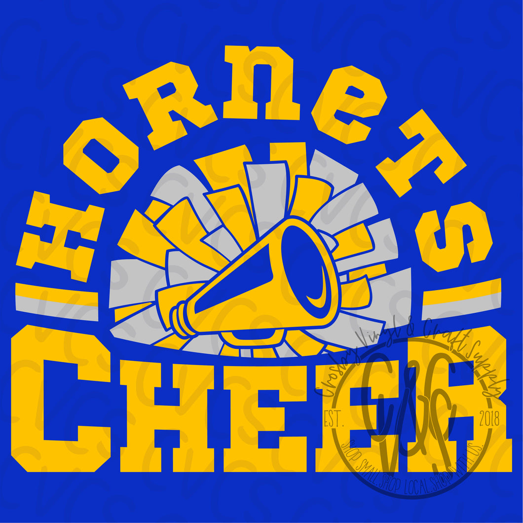 Hornets Gold Cheer Pom and Megaphone