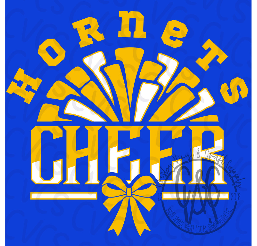 Hornets Pom Cheer Bow