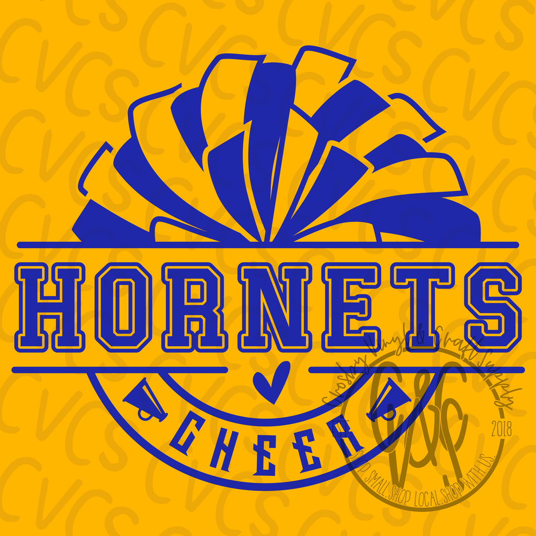 Hornets Pom Cheer Circle Logo
