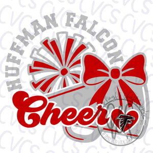 Huffman Cheer Pom & Bow