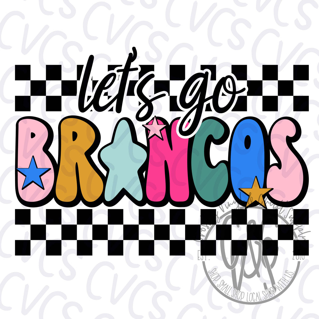 Let's Go Broncos Star Retro