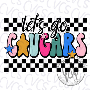 Let's Go Cougars Star Retro