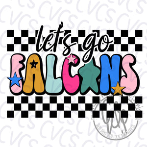 Let's Go Falcons Star Retro