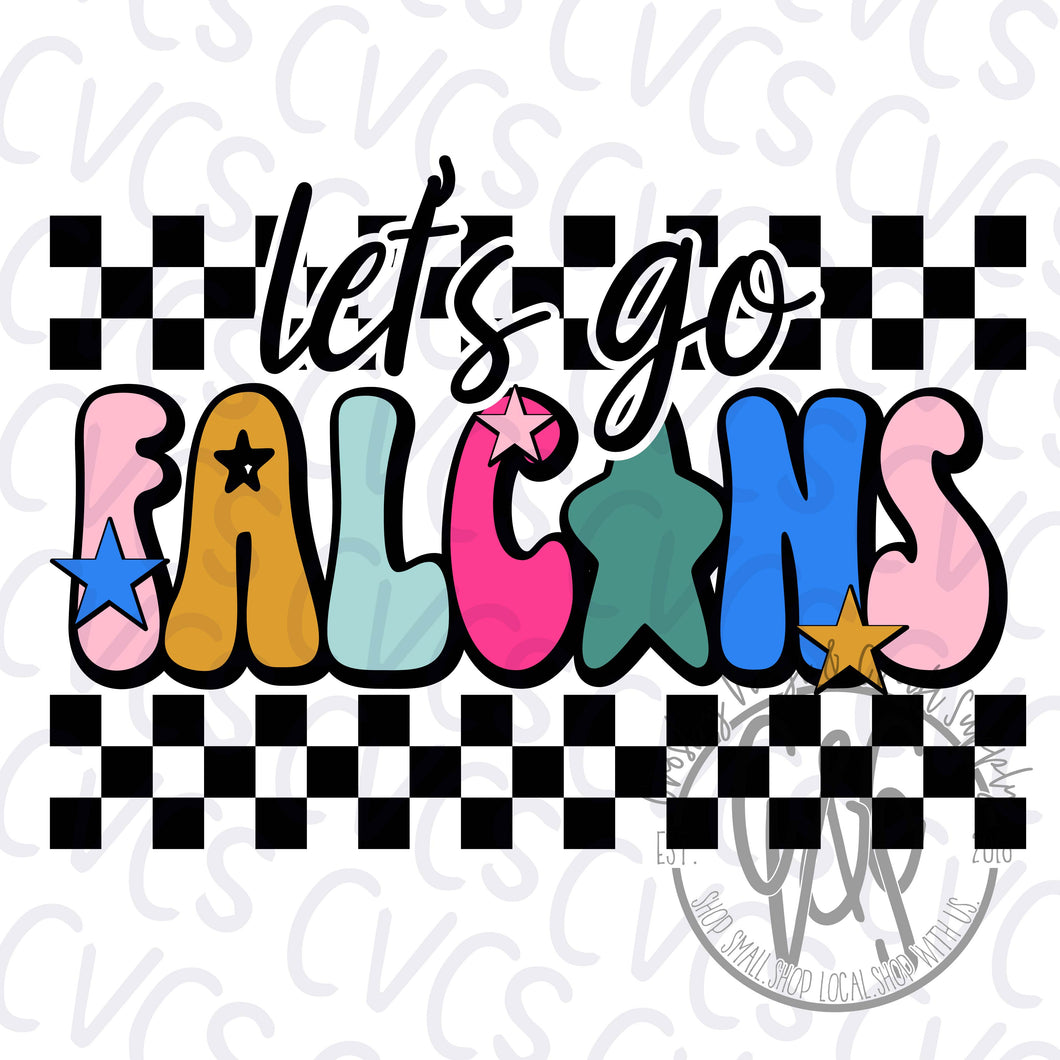 Let's Go Falcons Star Retro