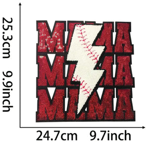 Mama Lightning Bolt Iron On Patch