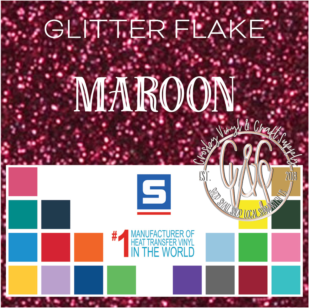 Glitter Flake-Maroon