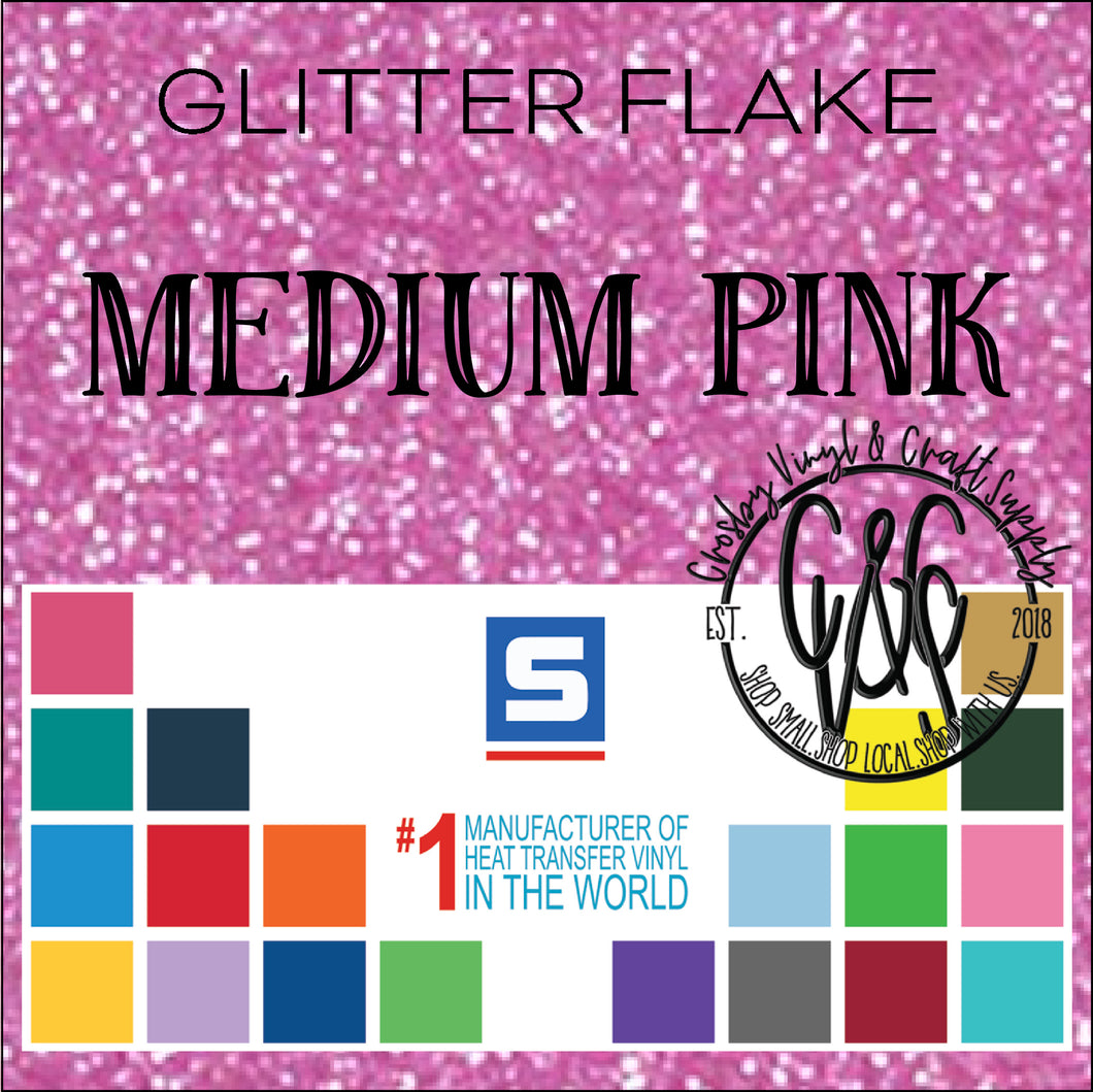 Glitter Flake-Medium Pink