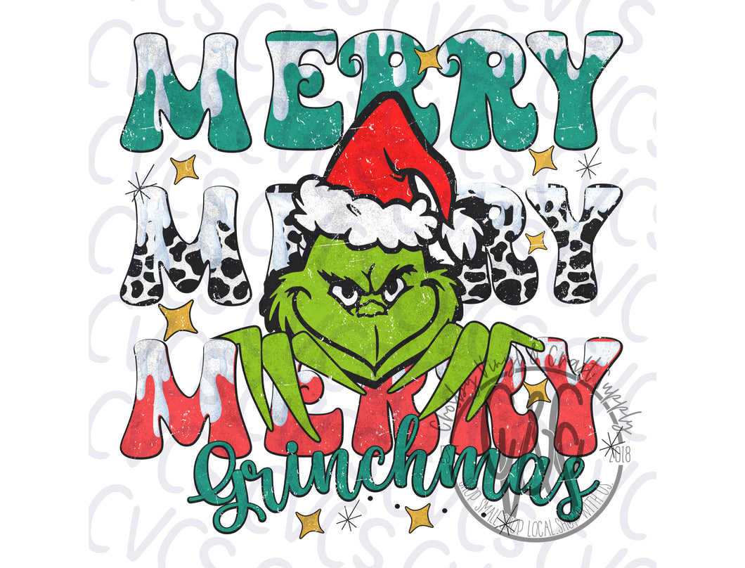 Merry Snowy Grinchmas Distressed