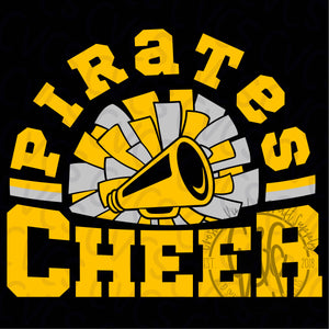 PIrates Cheer Pom and Megaphone