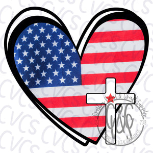Patriotic Heart and Cross 1