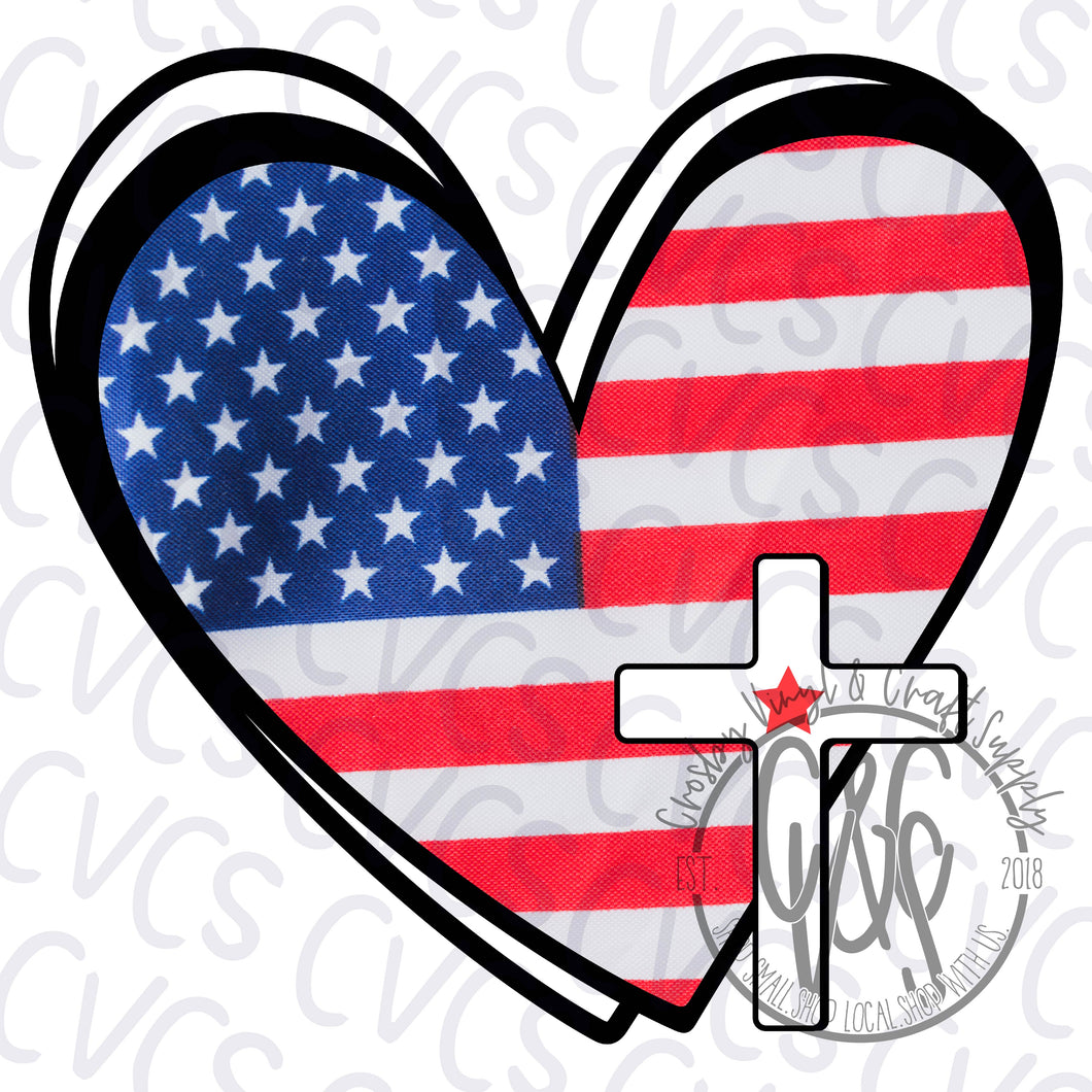 Patriotic Heart and Cross 1