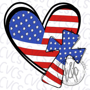 Patriotic Heart and Cross 2