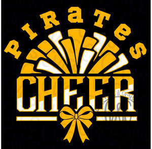 Pirates Pom Cheer Bow