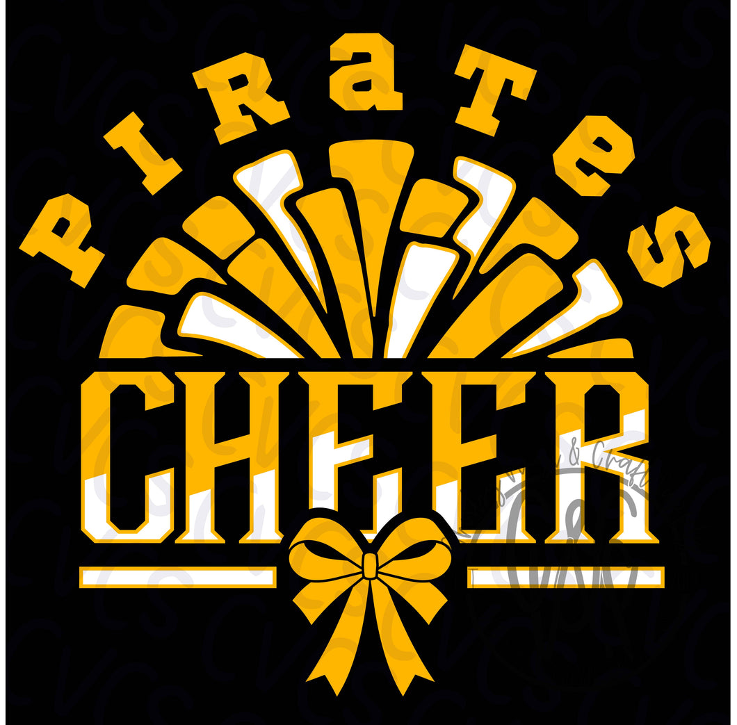 Pirates Pom Cheer Bow