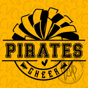 Pirates Pom Cheer Circle Logo