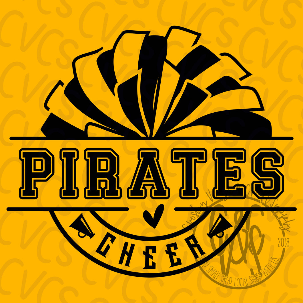 Pirates Pom Cheer Circle Logo
